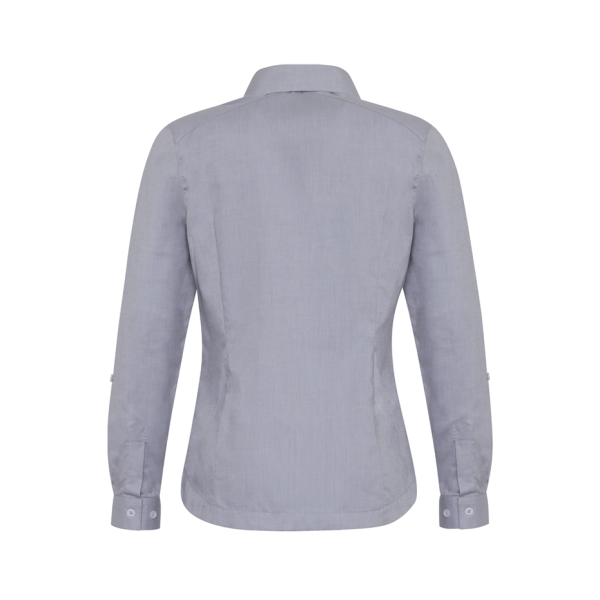 Oxford Thai Gray Double Function Long Sleeve Blouse For Women